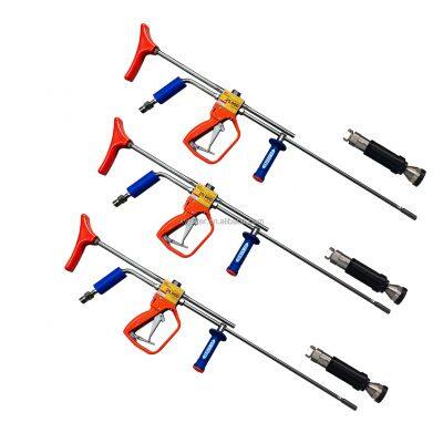 Factory Large Qty Hydro Jetting Guns High Pressure Water Jet Sprayer With Overflow Foot Valve Ready Shipping Cleaning Industries