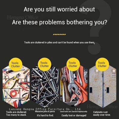 2-Layer Fixed Tool Organizer Rack | Space-Saving Wall-Side Pegboard Stand | for Warehouse Storage photo-4