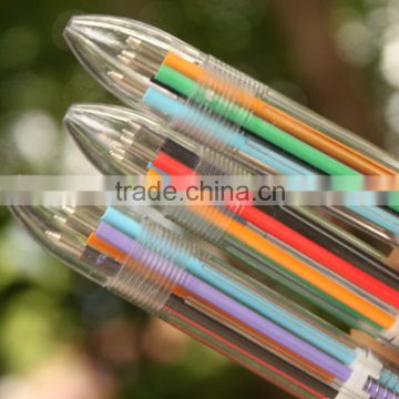 Plastic ballpoint pen gift pen pressed oil 6-color ballpoint pen factory manufacture office