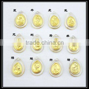 2013 China Wholesale Fashion Jewellery Gold Zodiac Pendant
