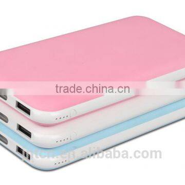 10000mAh portable dual output power bank with Lipolymer cell for mobile phones