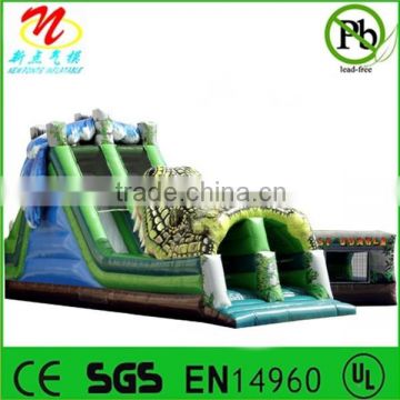 Partible inflatable combo the lost jungle alligator, super bouncy castle slide