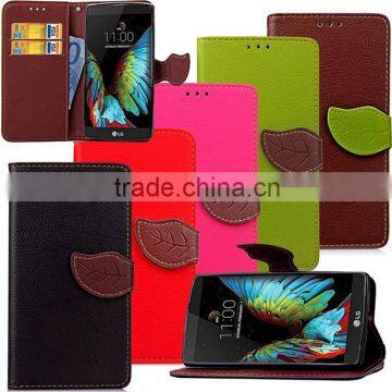 For LG K10 new products, Leaf PU leather Case for LG K10, For LG K10 phone cases