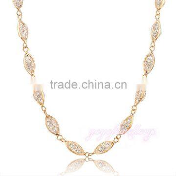 Metal stardust crystal jewelry women wedding gold necklace designs