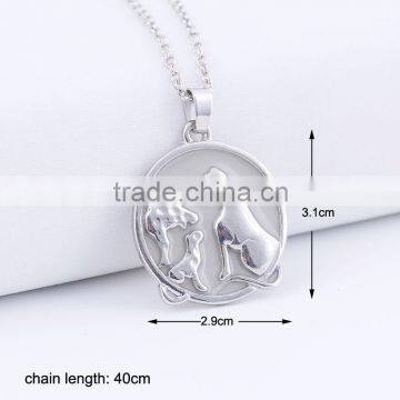 Wholesale Round Shanpe Silver Alloy Wolf Necklace for Mother's Day Gifts photo-2