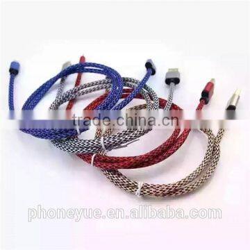 Metal Alloy Super Flexible Nylon Braided Micro Usb Data Cable for Tablet pc photo-3