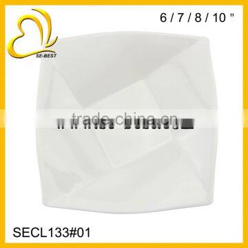 6"/7"/8"/10 INCH SQUARE PLATE; PURE WHITE PLATE