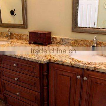 yellow kitchen granite veneer countertop