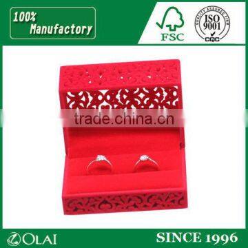 wholesale chinese red velvet wedding ring box