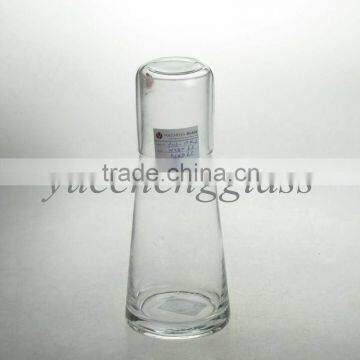 Handblown Clear glass water carafe with cup wholesale