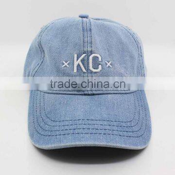 denim/jean baseball cap with embroidery