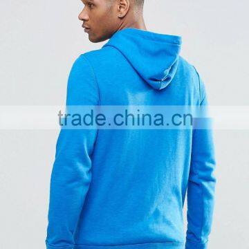Leisure 100% Cotton Blue Zip up With Hood Pocket Custom Made Hoodies photo-3