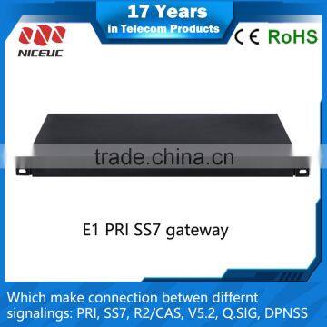 E1 PRI SS7 Gateway which makes connection between SS7, ISDN PRI, R2, V5.2, Q.SIG.