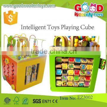 High Quality Intelligent Toys Playing Cube OEM Top Sale Wooden Toys Beads for Kids EZ3002