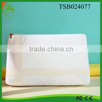 2016 fresh style popular plain white canvas cosmetic bag