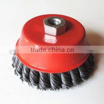 5"Steel Wire Cup Brush,twist knot steel wire cup brush