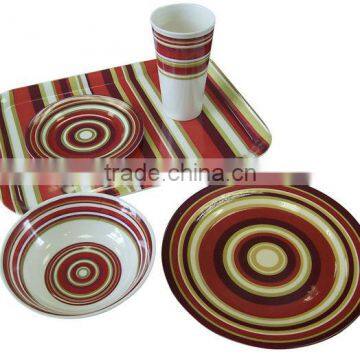 Hot sale melamine tray and plate sets of 5pcs