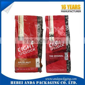 Moisture Proof Aluminum Foil Laminated Coffee Packaging Bags/High Barrier Stand up Bag for Coffee Bean Packaging Bags with Valve