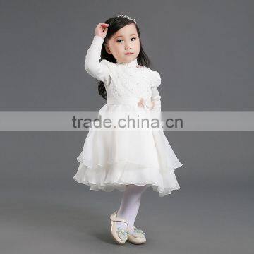 Wholesale best-selling bead and embroidery lace puffy birthday dresses for girls 1-12y