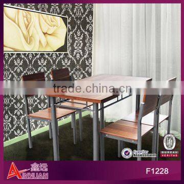 Modern metal framed dining table