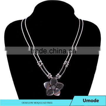Silver Orchid Necklace,Bead Tube Wedding Jewelry,Woman Flower Necklace 2016