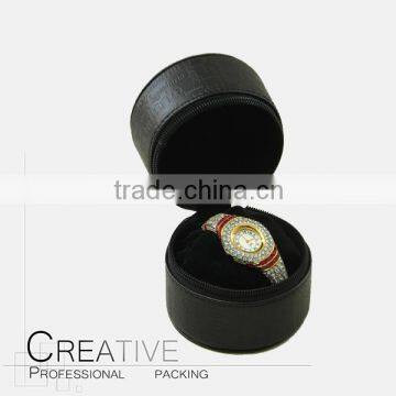 Lady New Design Leather Round black watch packing Box