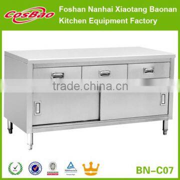 Manufacturer Commercial Restaurant Stainless Steel Kitchen Bench Cabinet With Drawers (OEM and ODM ) BN-C07