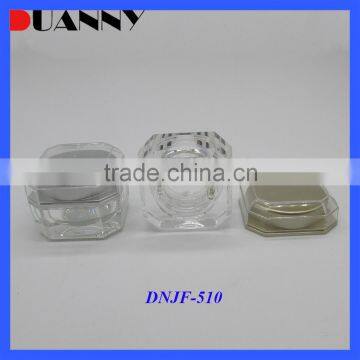 White Acrylic Plastic Square Cosmetics 5G 10G Double Wall Cream Jar For Sale