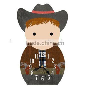 Cute design wood wall clock for home deco