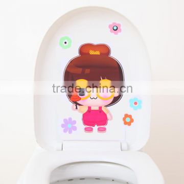 Q061 cartoon stickers home wall decoration sticker waterproof toilet seat sticker