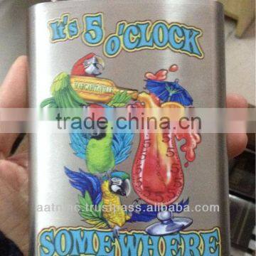 Various Designs Rhinestone&print Picture&volumes Stainless Steel Hip Flask photo-2