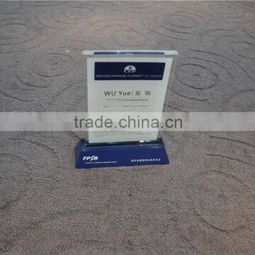 custom plastic acrylic tabletop sign holder with logo printing