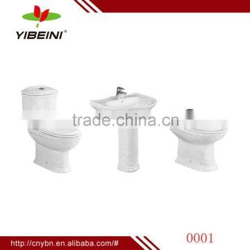 Chaozhou fashion ceramic white bathroom toilet sanitary ware toilet set