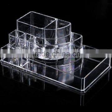 New ACEVIVI Acrylic Clear Makeup Cosmetic Drawers Grids 2 Tiers Display Desktop Home Storage Cosmetics Containers OS004876