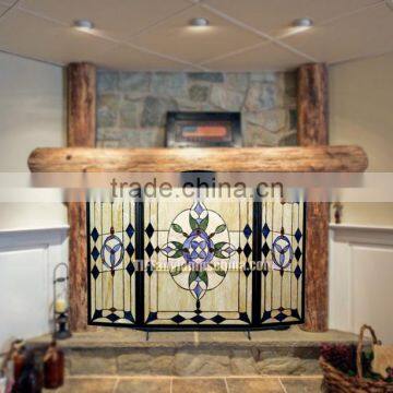 F-10 Stained Glass Fireplace Tiffany Panel Tiffany Mosaic Tiles Wholesale Tiffany Lamp photo-3