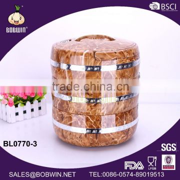 3LAYER WOODEN ABS food warmer hot pot