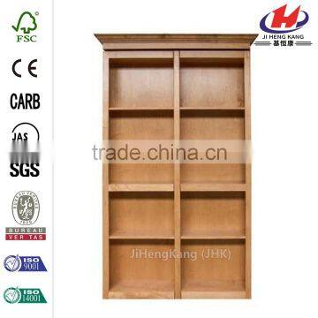 48 in. x 84 in. Unfinished Red Oak 6-Shelf Bookcase Bi-fold Door