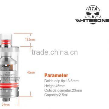 Gold Plated Positive Post Oumier White Bone RTA Black/Stainless Steel White Bone RTA Atomizer Hot Sale