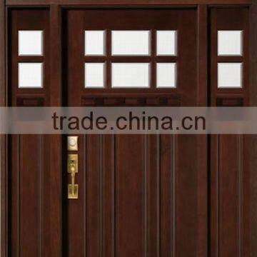 Luxury Glass Inserts Wooden Main Entrance Doors Design Exterior DJ-S9721STHS