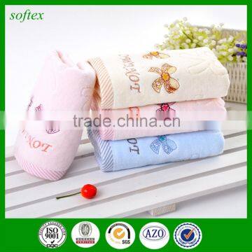 Cheap Soft Water Absorption Cotton Bowknot Jacquard Cut Pile Face Towels With Embriodery photo-3