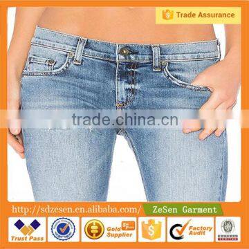 Guangdong Manufacturer Wholesale Price Ripped Skinny Women Denim Jeans photo-4