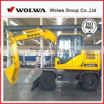 DLS100-9A 9.7Ton china mini wheel excavator used for greening engineering