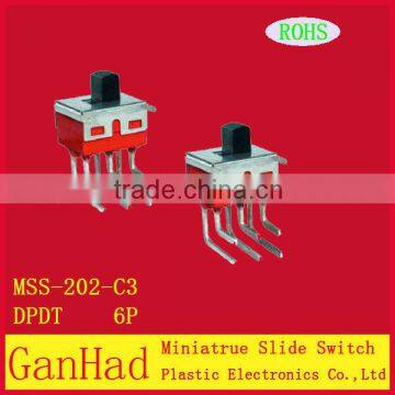 3Pin slide switch of red & miniature slide switch of AC