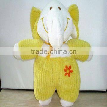 Standing Yellow And Pink Stuffed Elephant For Baby