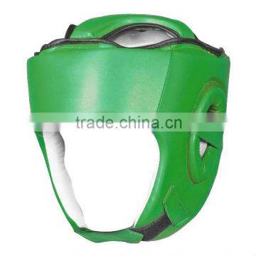 Real Cowhide Leather Green Boxing Head Guard JEI-3526 N