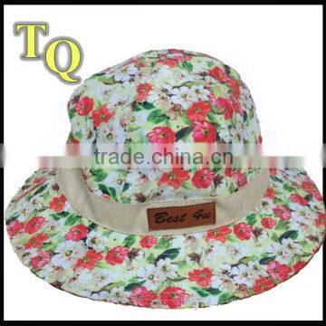 colorful floral designer printed custom bucket hat
