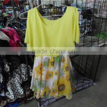 In China ladies silk dress used clothes summer used clothing