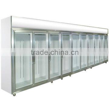 upright glass door display chiller and freezer