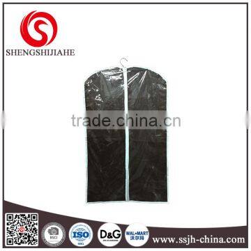 Foldable fabric garment packaging bag with PEVA window