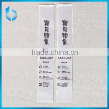 Woven satin ribbon printed clothing labels custom printed labels with size